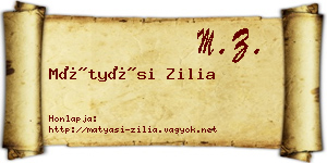 Mátyási Zilia névjegykártya